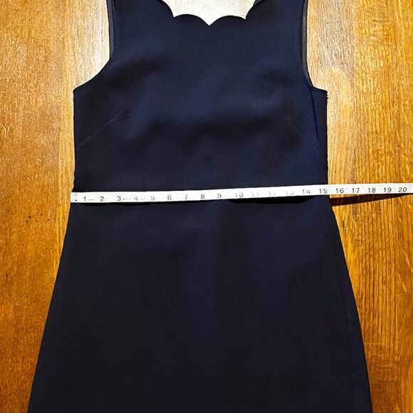 J.Crew Navy Scalloped Neck Sheath Dress Size 6 Petite - Picture 5 of 8